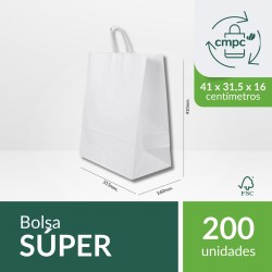 Bolsa papel Súper Blanca